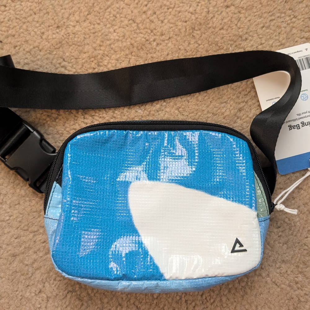 Stylish Blue and White Crossbody Bag